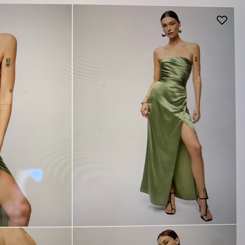 Reformation Strapless Green Dress